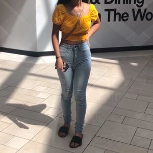 Yellow Hollister Crop top